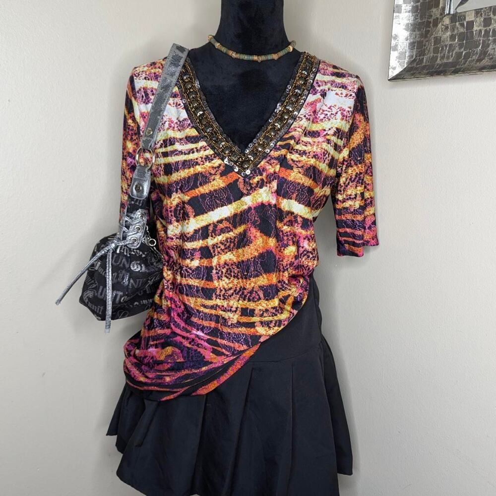 New Directions animal print tunic top large